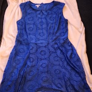 Elegant Blue Lace Dress